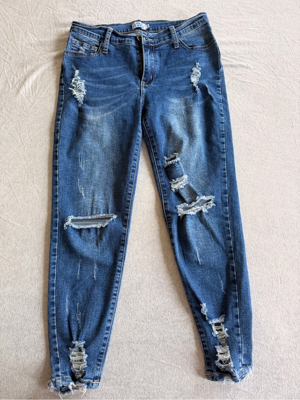 Distressed Blue Women’s Jeans - Slim Fit